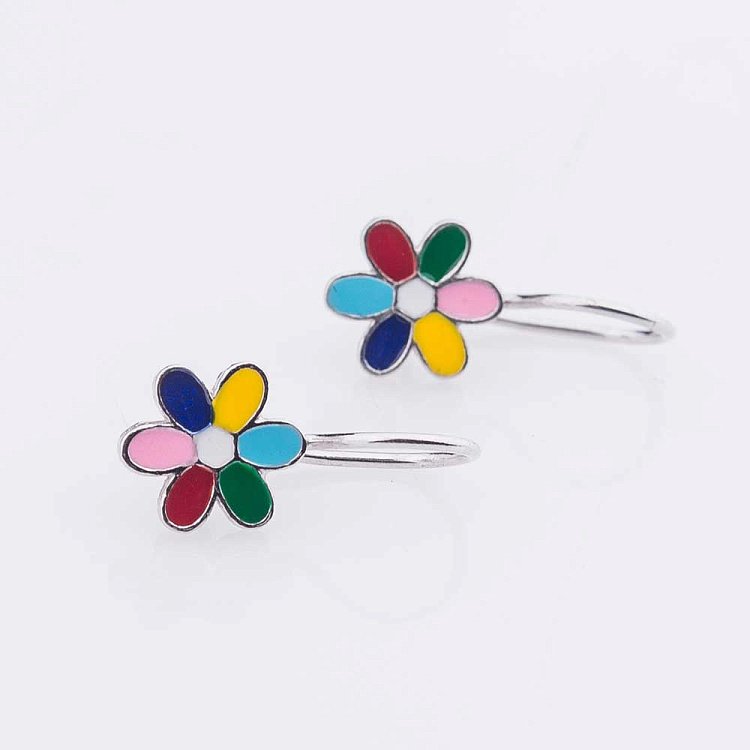 Сережки дитячі "Квіточки" (емаль) 121773 від ювелірного магазину Онікс - 1