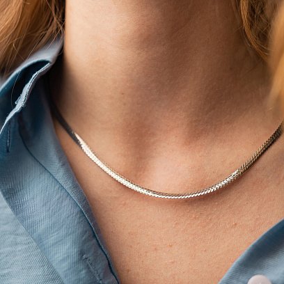 Серебряная цепочка (снейк) рс134518 №2