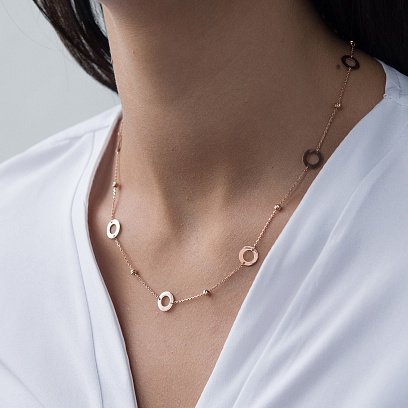 Золоте кольє з кружечками кол01514 №2