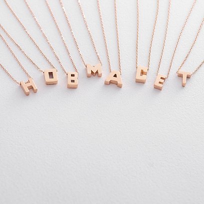 Колье с буквой "С" в красном золоте кол01256С №4