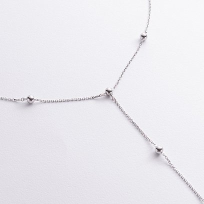 Колье 2 в 1 "Шарики" в белом золоте кол05919 №3