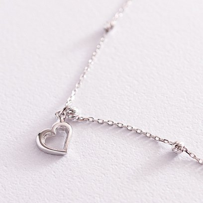 Золотий браслет "Сердечко і зірочка" на ногу б04348 №3