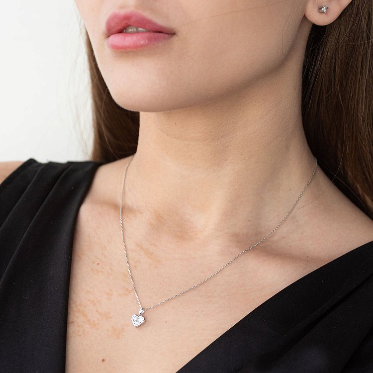 Золотий кулон "Сердечко" з діамантами пб0174lg від ювелірного магазину Онікс - 1