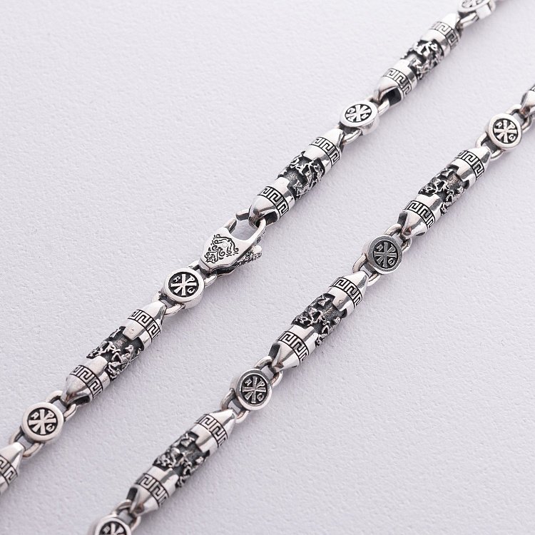 Серебряная мужская цепочка "Георгий Победеносец. Хризма" 1167 от ювелирного магазина Оникс - 4