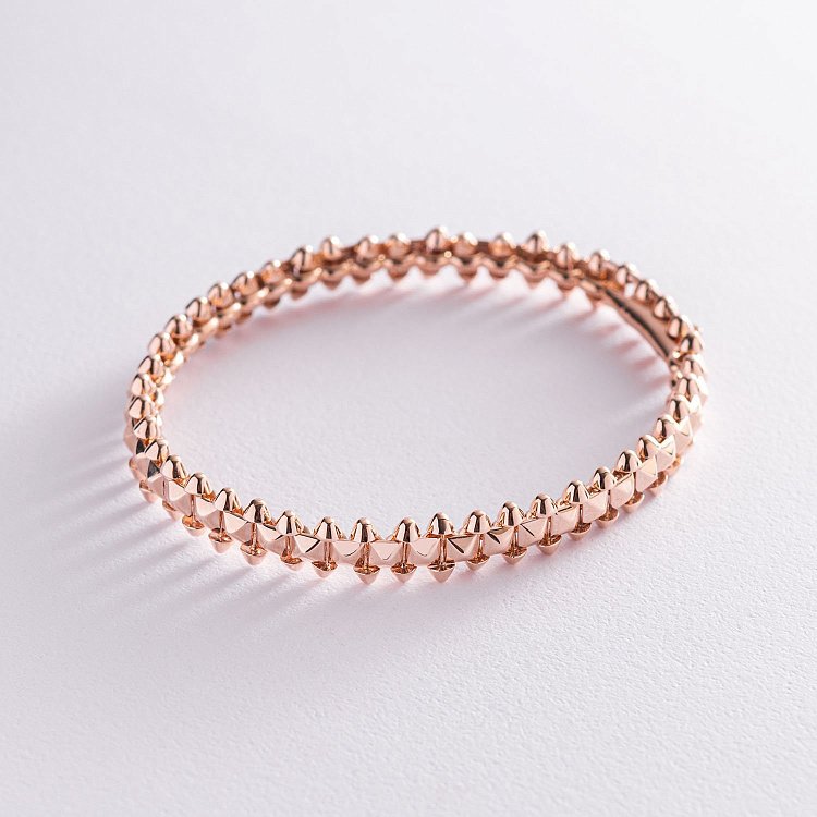 Жесткий браслет "Тереза" в красном золоте б04399 от ювелирного магазина Оникс