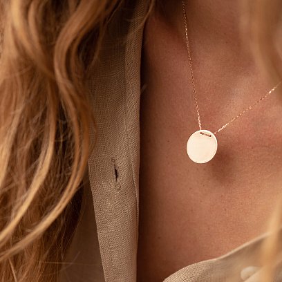 Кольє "Монетка" у червоному золоті (можливе гравіювання) кол02261 №4