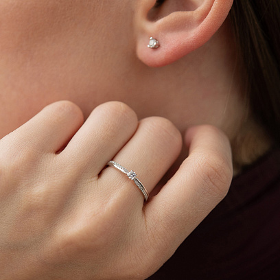 Заручальна золота каблучка з діамантами кб0624ca №4