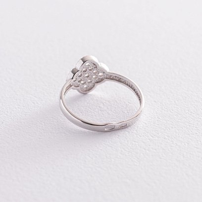 Срібна каблучка "Конюшина" (фіаніти) 112600 №3