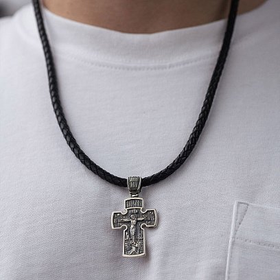 Серебряный крест ''Распятие. Архангел Михаил.'' 132514 №2