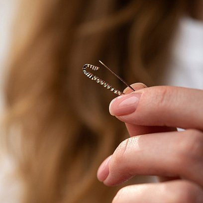 Золота шпилька "Кульки" 2.6 см зак00297 №2