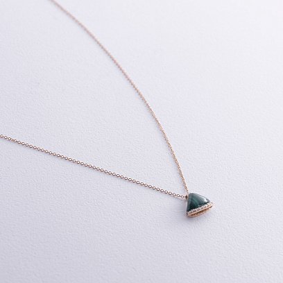 Золоте кольє (малахіт, діаманти) колб0116sm №3