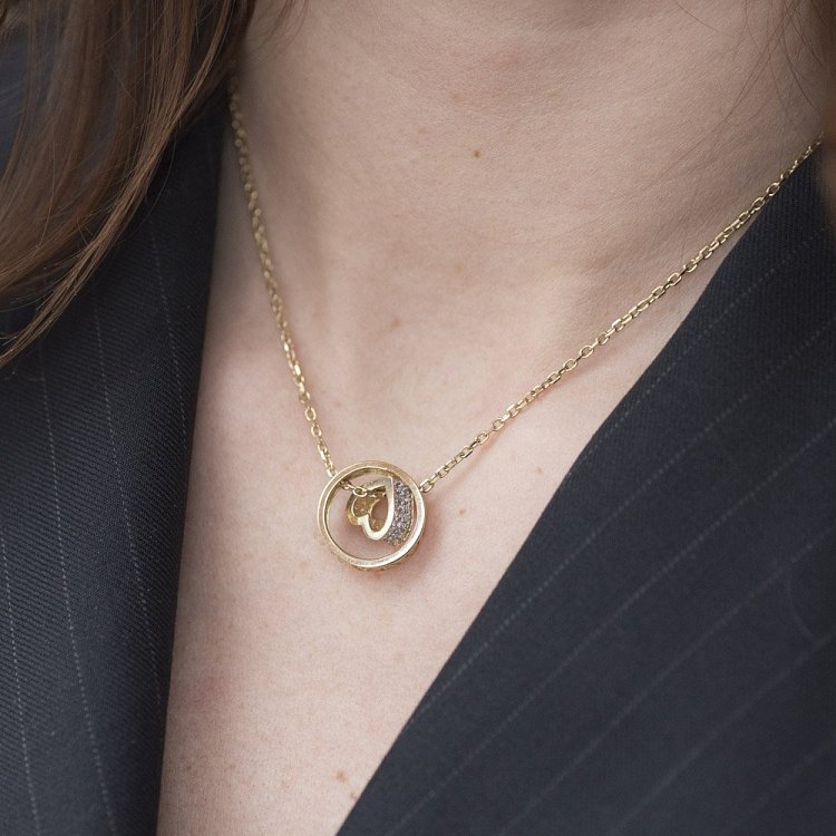 Золоте кольє "каблучка з серцем" кол00886 від ювелірного магазину Онікс - 3