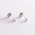 Серебряные серьги - пусеты с жемчугом 123065 от ювелирного магазина Оникс - 4