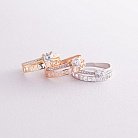 Золотое помолвочное кольцо  "Я люблю тебя" с фианитами к07142 от ювелирного магазина Оникс - 3