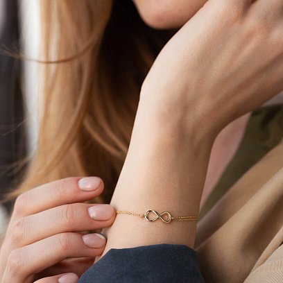 Золотий браслет "Нескінченність" б02923 №6