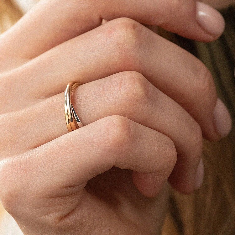 Кольцо из трех цветов золота к06703 от ювелирного магазина Оникс - 3