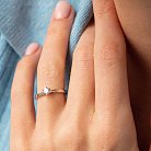 Помолвочное кольцо с фианитом (белое золото) к07171 от ювелирного магазина Оникс - 1