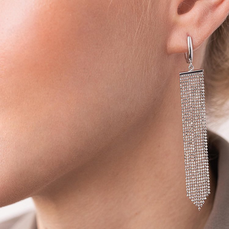 Золоті сережки "Водоспад" с07876 від ювелірного магазину Онікс - 4