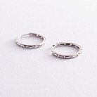 Серебряные серьги - кольца с фианитами 4907 от ювелирного магазина Оникс - 2