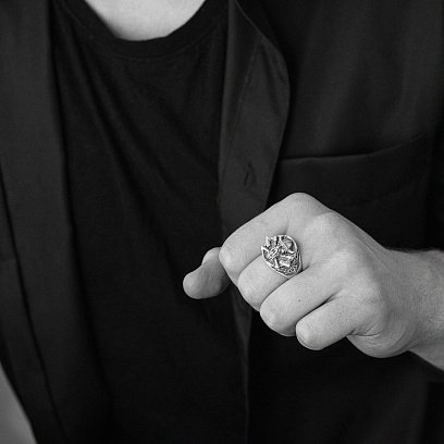 Мужское серебряное кольцо "Викинг" 422 №2