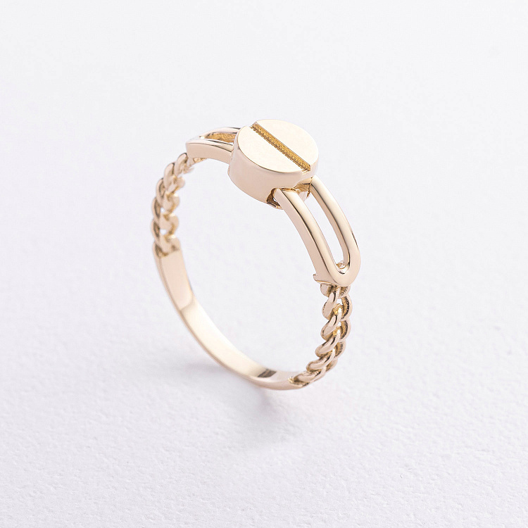 Каблучка "Love" у жовтому золоті к08506 від ювелірного магазину Онікс