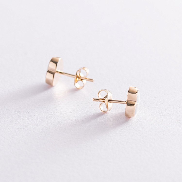 Сережки - пусети "Сердечки" з опалом (жовте золото) с07747 від ювелірного магазину Онікс - 4