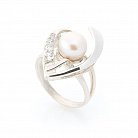 Серебряное кольцо (культ. пресн. жемчуг, фианиты) 111137 от ювелирного магазина Оникс