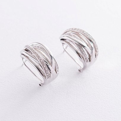 Золотые серьги с бриллиантами с1555