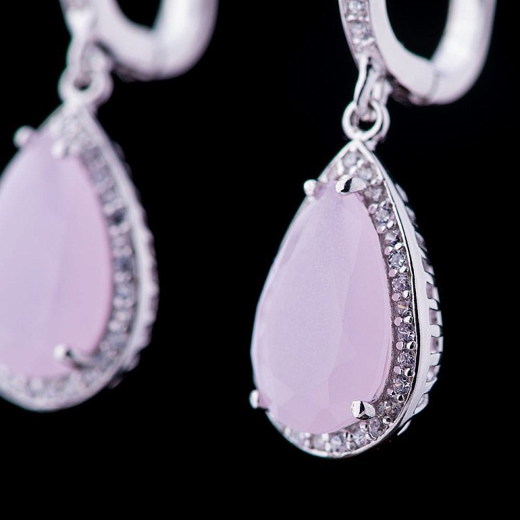 Серебряные серьги (фианиты) 121915 от ювелирного магазина Оникс - 2