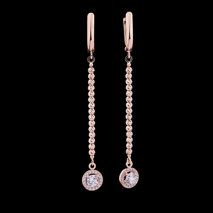 Золоті сережки з фіанітами с04332 від ювелірного магазину Онікс