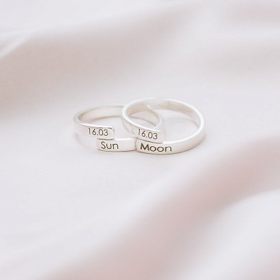 Парні каблучки "Моє сонце і місяць" 112283сл №4