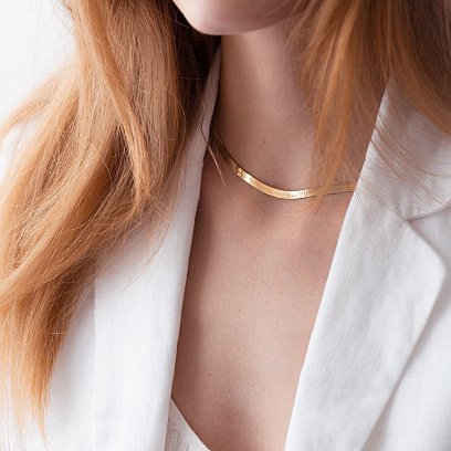 Колье "Наоми" в желтом золоте (снейк) ц00459 №13