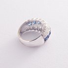 Золотое кольцо с синими сапфирами и бриллиантами м0725 от ювелирного магазина Оникс - 2