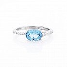 Женское кольцо с голубым топазом (фианиты) 111473 от ювелирного магазина Оникс - 2