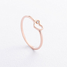 Каблучка "Сердечко" в червоному золоті (фіаніт) к08487 от ювелирного магазина Оникс