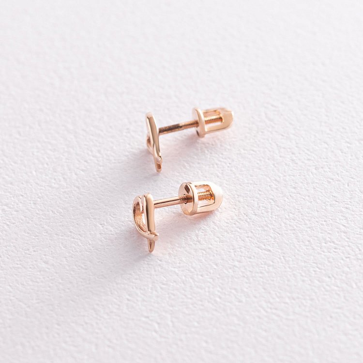 Сережки - пусети "Сердечка" в червоному золоті с07121 від ювелірного магазину Онікс - 2