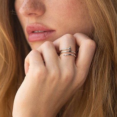 Каблучка "Цвях" у білому золоті к08177 №2