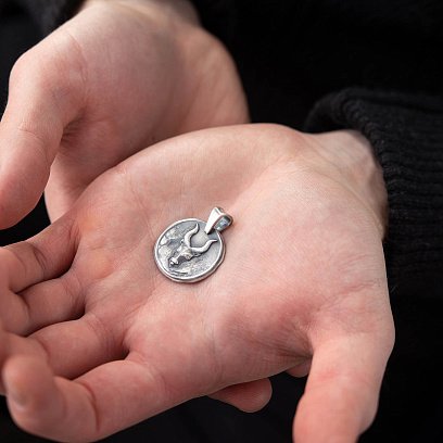 Срібний кулон "Знак зодіаку Телець" 133221тілець №5