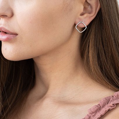 Срібні сережки - пусети "Особливі" 122570