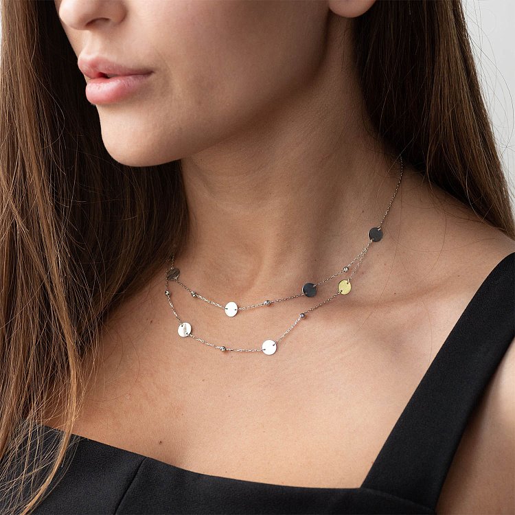 Серебряное колье с монетами 181090 от ювелирного магазина Оникс - 7