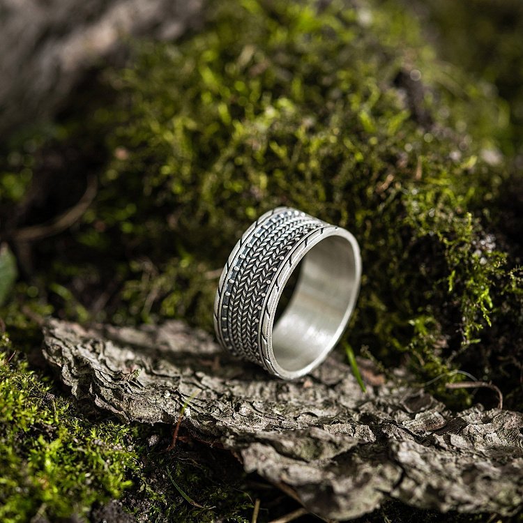 Срібна текстурна каблучка 7017 від ювелірного магазину Онікс - 5