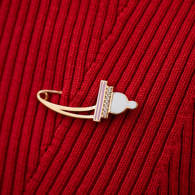 Золотая булавка (эмаль, фианит) зак00298 от ювелирного магазина Оникс - 2