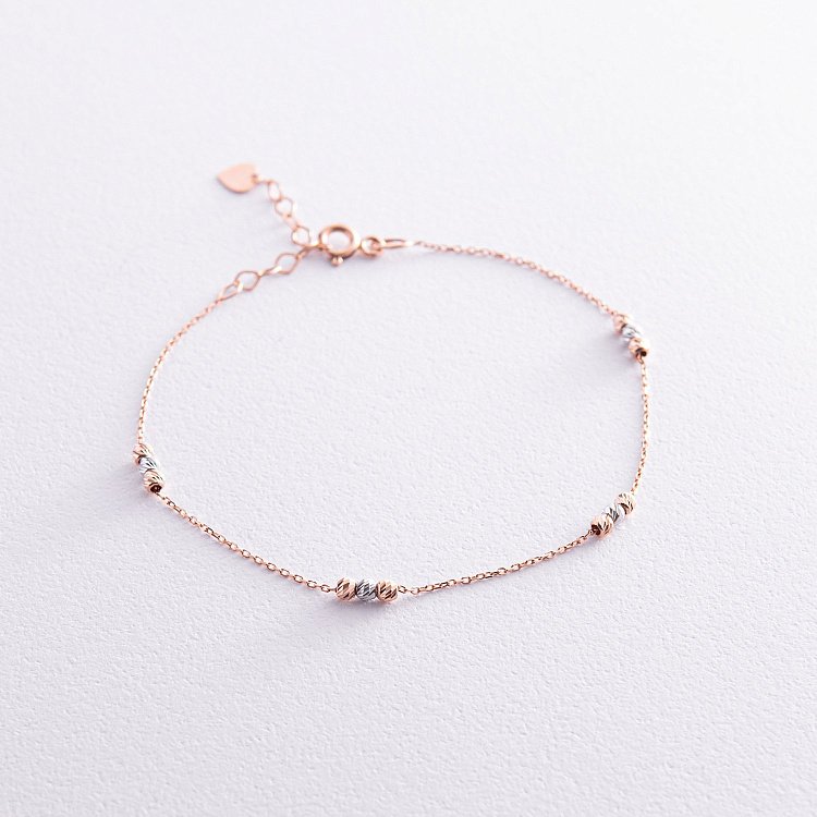 Золотой браслет "Шарики" б05108 от ювелирного магазина Оникс