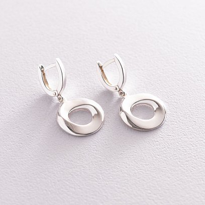 Срібні сережки "Сяйво" 122866 №2