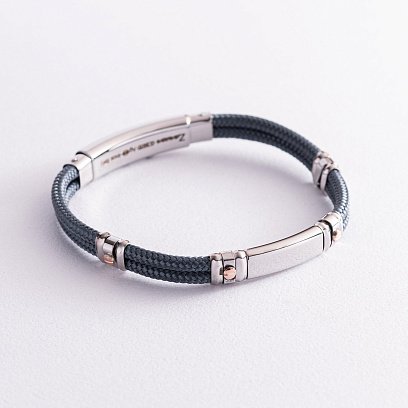 Чоловічий браслет з срібною та золотою вставкою Zancan EXB577R-AV №3