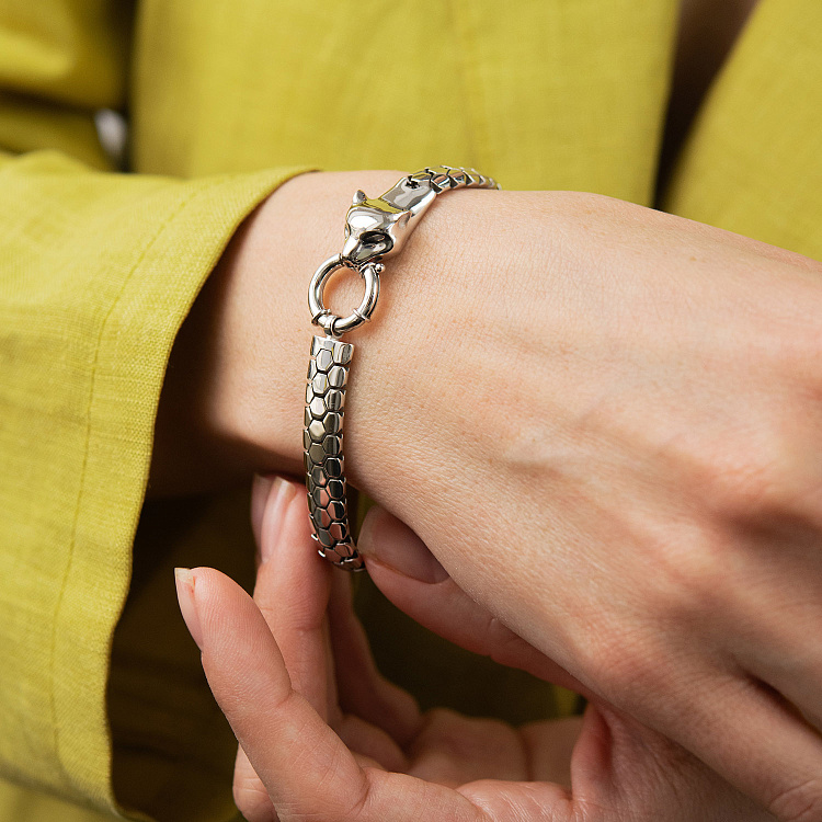 Браслет "Пантера" у білому золоті б05838 від ювелірного магазину Онікс - 1