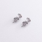 Золоті сережки - пусети "Клевер" діамантами сб0544ca от ювелирного магазина Оникс - 2