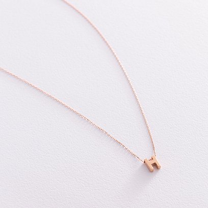 Золотое колье с буквой "Н" кол01256Н