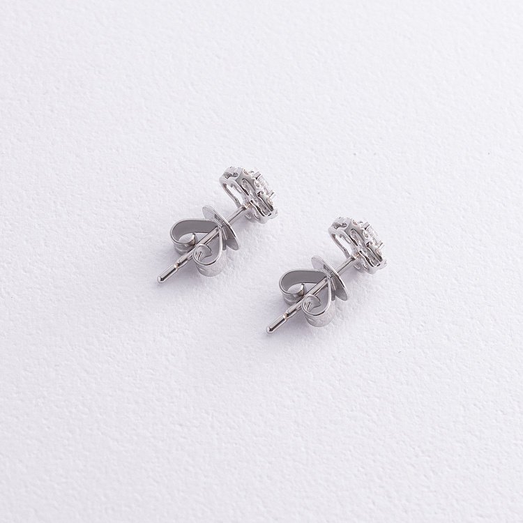 Золоті сережки - пусети "Конюшина" діамантами сб0544са від ювелірного магазину Онікс - 2