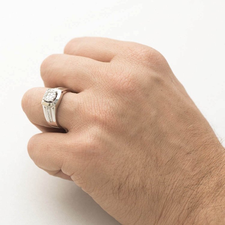 Золота печатка з діамантами кб0180cha від ювелірного магазину Онікс - 3